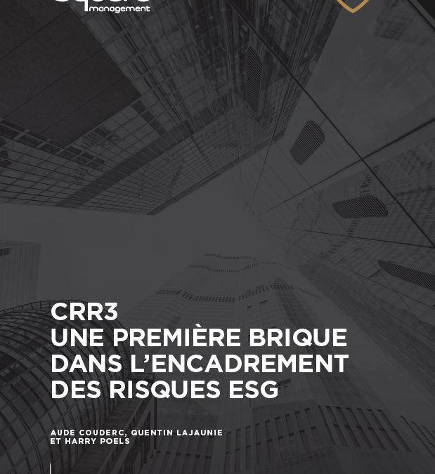 CRR3 UNE PREMIÈRE BRIQUE DANS L’ENCADREMENT DES RISQUES ESG